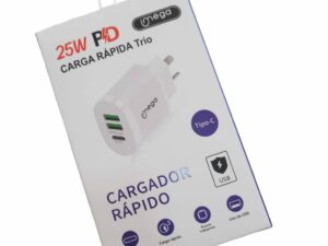 Cargador con cable C Imega 25w con 3 conexiones, carga rápida.
